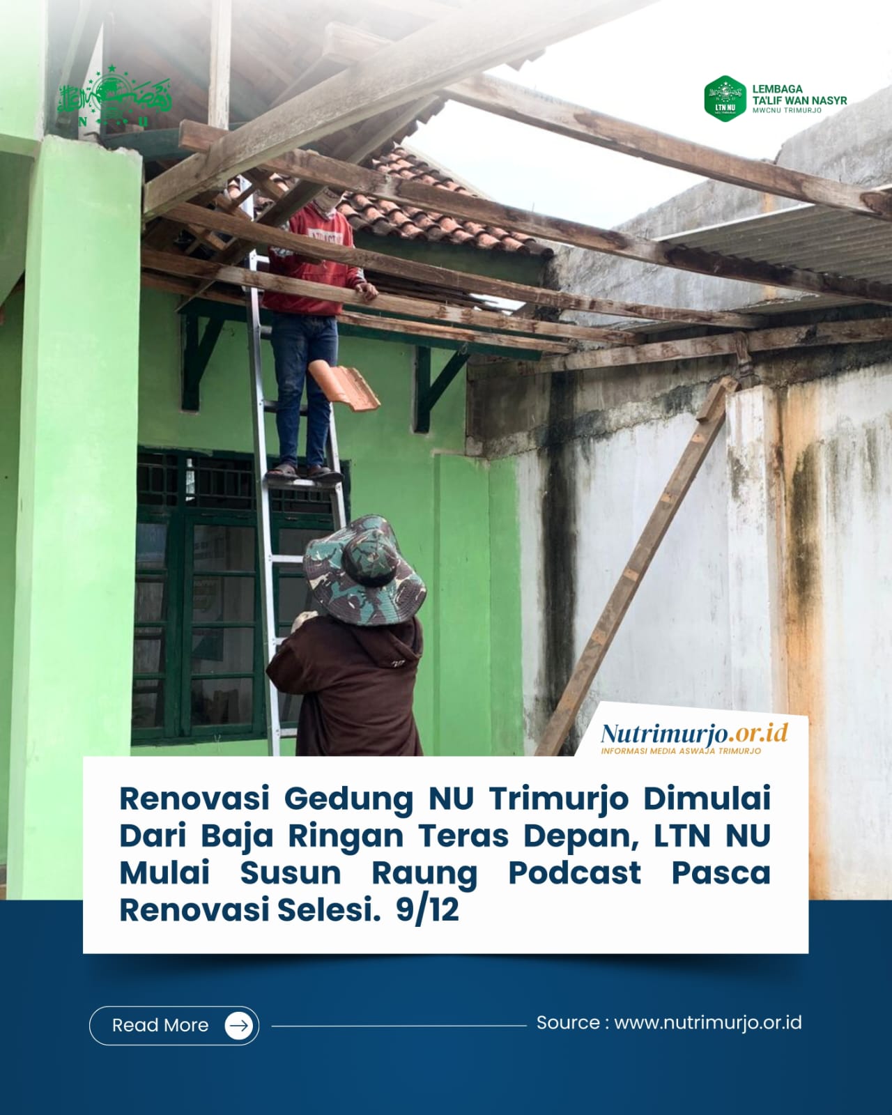 Langkah Besar NU Trimurjo: Renovasi Gedung Dimulai, Dukungan Warga Mengalir